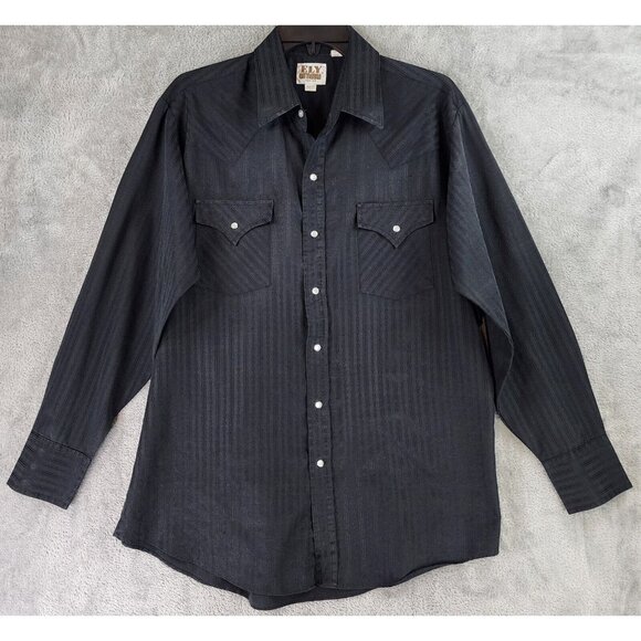 Ely Cattleman Other - Ely Cattleman Shirt Mens Large Black Western Vintage Pearl Snap Long Sleeve